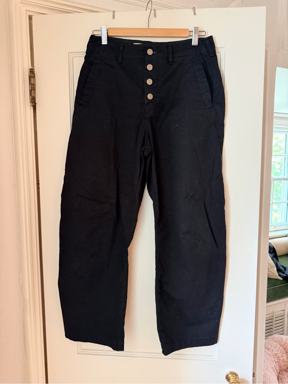 Pilcro Black Cargo Pants with Button Fly
